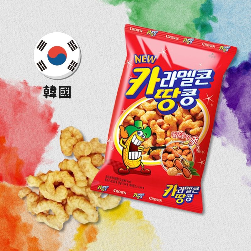 【韓國】 Crown皇冠焦糖花生脆果