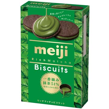 零食嘴大評比|抹茶控必吃!精選日本15款抹茶零食大評比(上)_4. Meiji明治 濃厚抹茶巧克力夾心餅乾