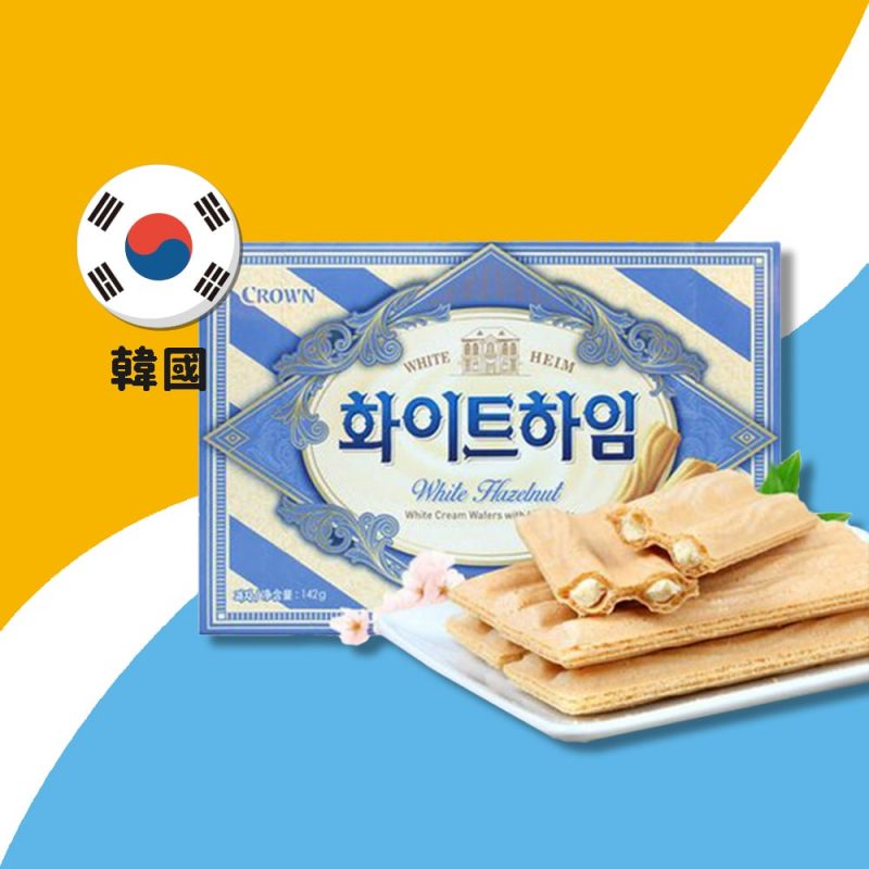 【韓國】CROWN 榛果白巧克力威化酥夾心餅 (6入裝) 47g 