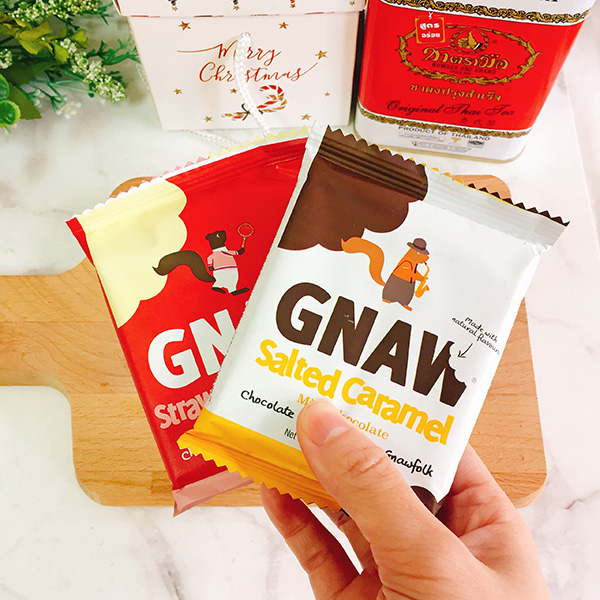 【英國】Gnaw牛奶巧克力-花生醬牛奶巧克力/ 橘子風味黑巧克力/草莓香草白巧克力/焦糖海鹽牛奶巧克力50g