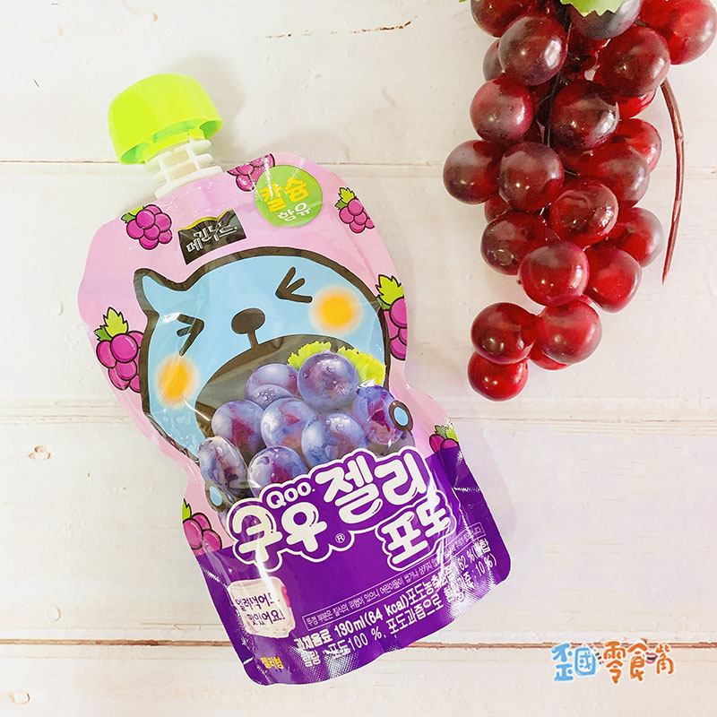 【韓國】Qoo果凍飲便利包-水蜜桃/葡萄風味130ml